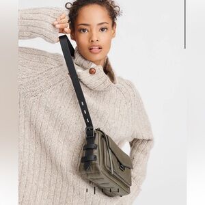 Rag & Bone Small Field Messenger Puffer purse in olive night green